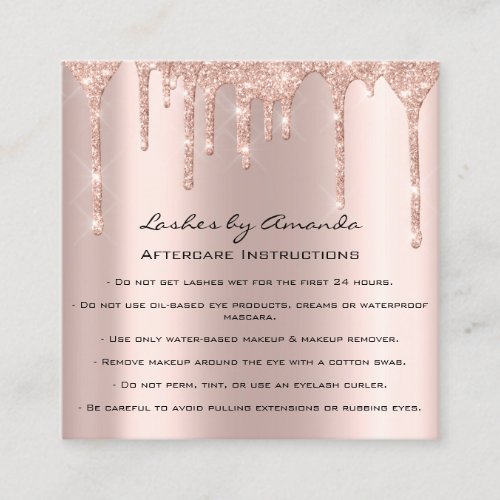 Loyalty Card 6 Punch Aftercare Eyelash Heart Rose