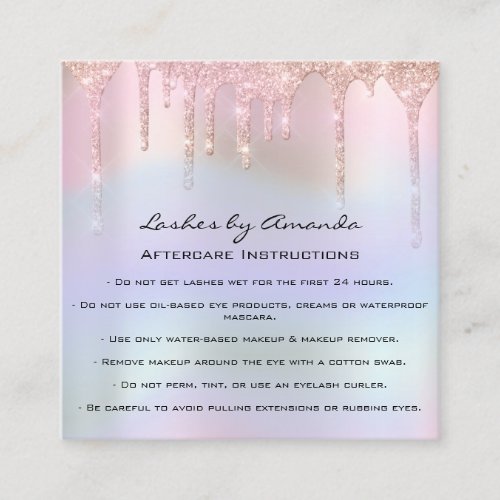 Loyalty Card 6 Punch Aftercare Eyelash Holographic