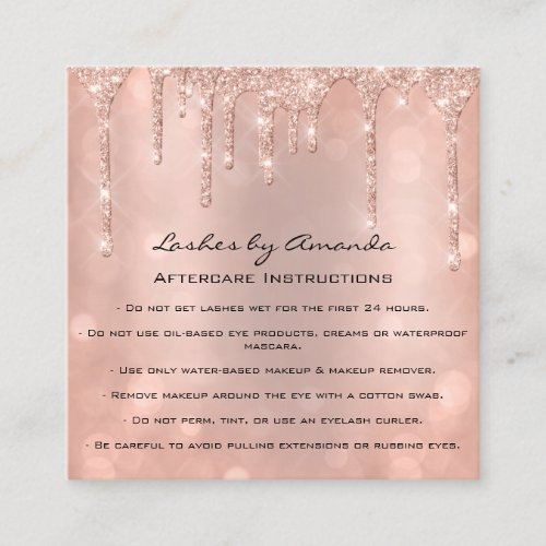 Loyalty Card 6 Punch Aftercare Lash Heart Rose