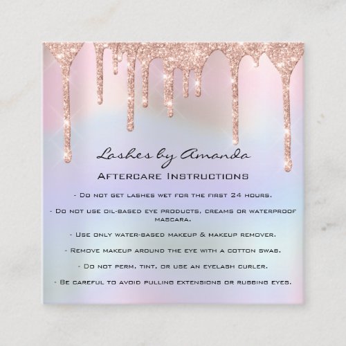 Loyalty Card 6 Punch Aftercare Rose Holographic