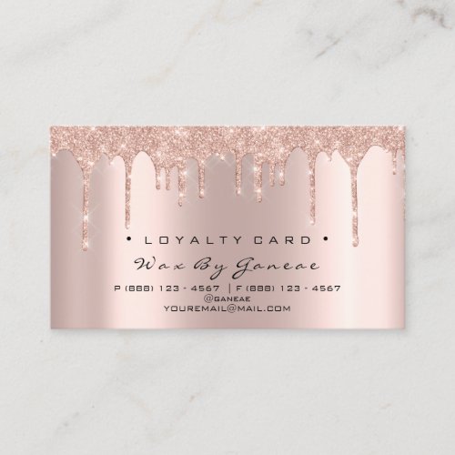 Loyalty Card 6 Punch Makeup Artist Glitter Rose