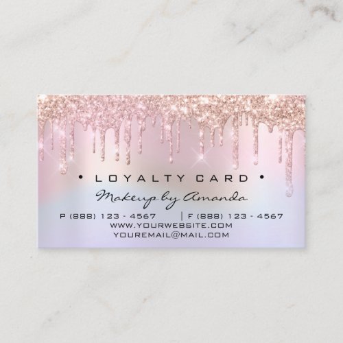 Loyalty Card 6 Punch Makeup Artist Heart holograph