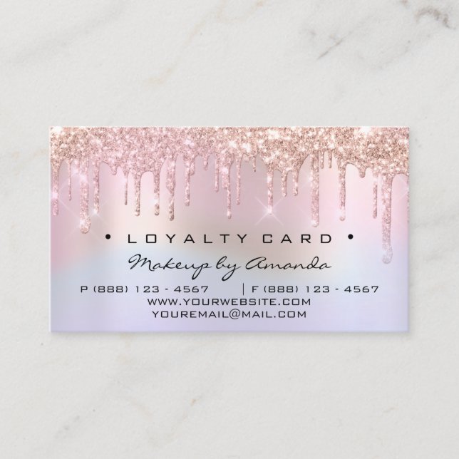 Loyalty Card 6 Punch Makeup Artist Heart holograph (Front)
