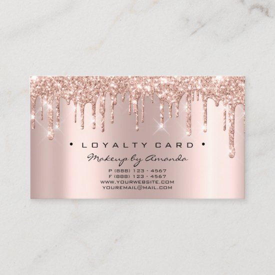 Loyalty Card 6 Punch Makeup Artist Heart Rose Drip