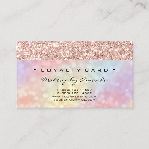 Loyalty Card 6 Punch Makeup Artist Holographic