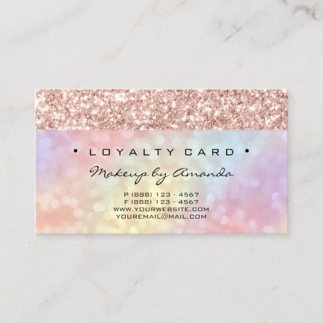 Loyalty Card 6 Punch Makeup Artist Holographic (Front)
