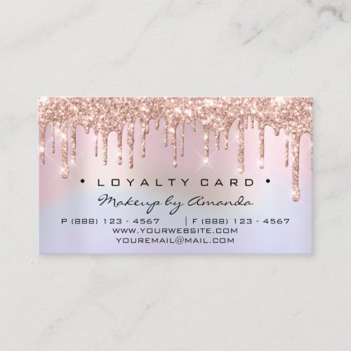 Loyalty Card 6 Punch Makeup Artist Rose holograph