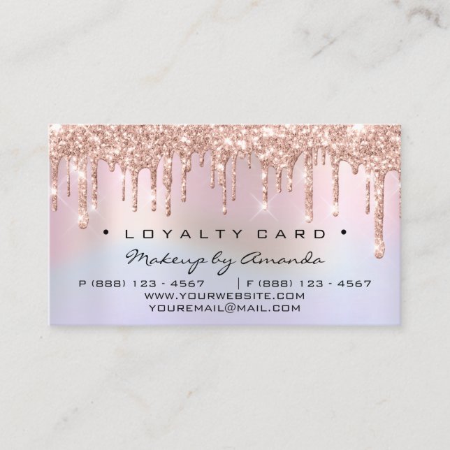 Loyalty Card 6 Punch Makeup Artist Rose holograph (Front)