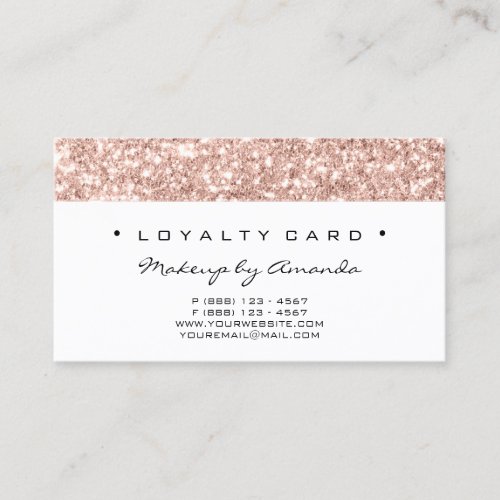 Loyalty Card 6 Punch Makeup Artist Spark Pink Whit
