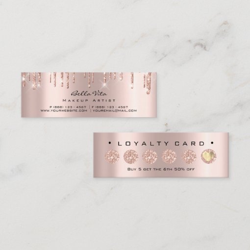 Loyalty Card 6 Punch Makeup Beauty Heart Rose Spar Zazzle