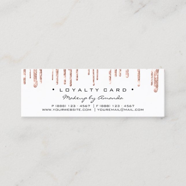Loyalty Card 6 Punch Makeup Beauty Heart Rose Whit (Front)