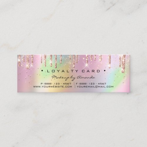 Loyalty Card 6 Punch Makeup Beauty Holograph Small