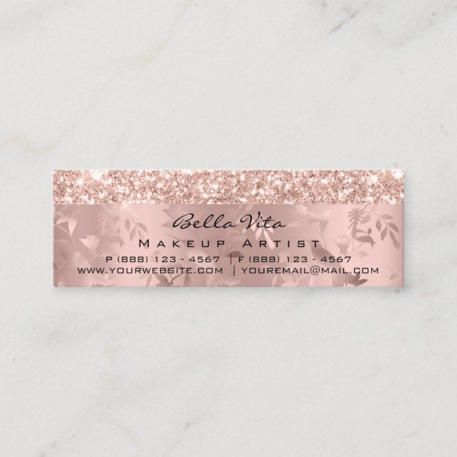 Loyalty Card 6 Punch Makeup Floral Heart Rose Lux (Front)