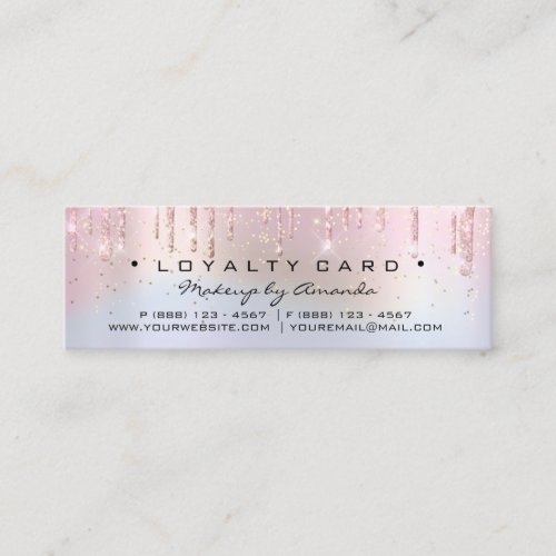 Loyalty Card 6 Punch Makeup Holograph Rose Small