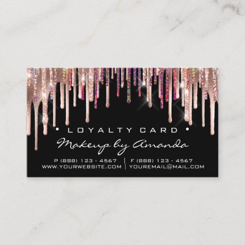 Loyalty Card 6 Punch Makeup Holograph Rose VIP