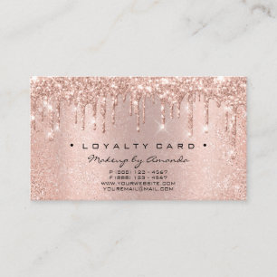 Loyalty Card 6 Punch Makeup Lashes Heart Rose Drip