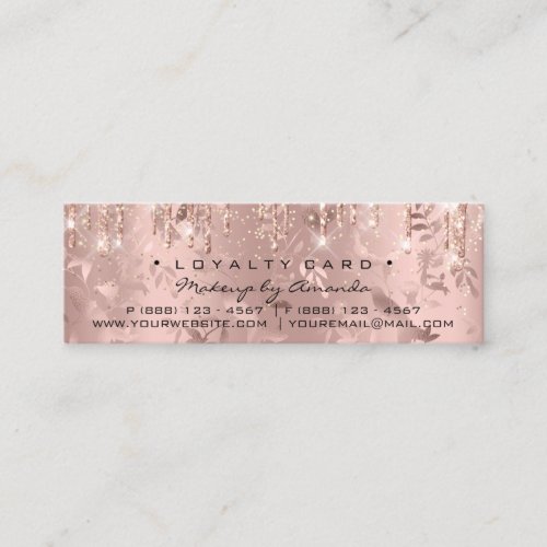 Loyalty Card 6 Punch Makeup Rose Floral Small Drip