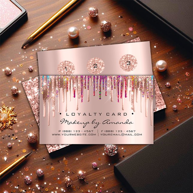 Loyalty Card 6 Punch Makeup Unicorn HolographRose (Loyalty Card 6 Punch Makeup Unicorn HolographRose)