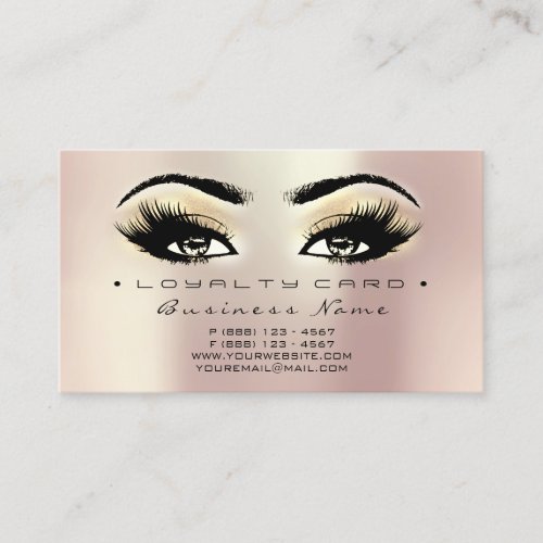 Loyalty Card 6 Stamps Beauty Salon Lashes Makeup
