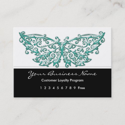 Loyalty Card :: Beautiful Turquoise Butterfly Business Card