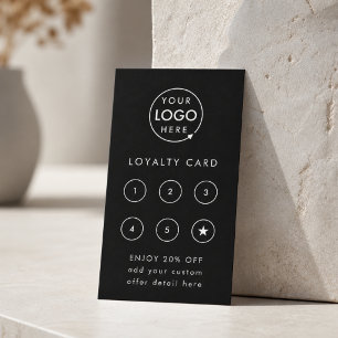 Loyalty Card Black Business Reward Punch Cards