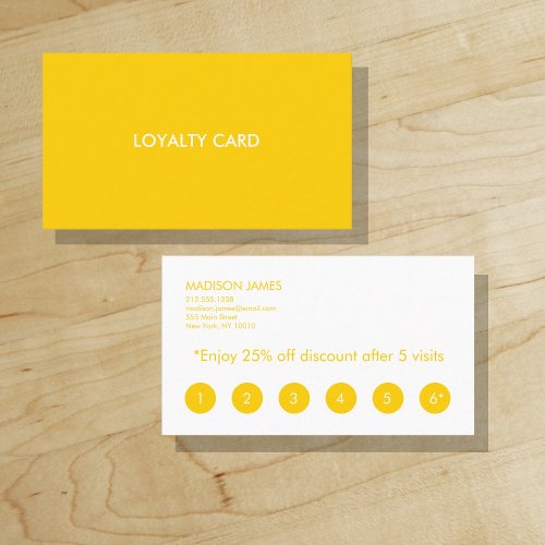 Loyalty Card  Bright Yellow  Golden