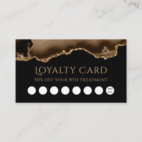 loyalty card brown and gold agate