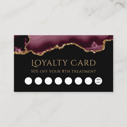 loyalty card burgundy agate