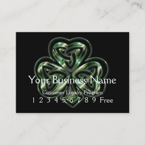 Loyalty Card :: Celtic Shamrock Design 2 Business Cards
