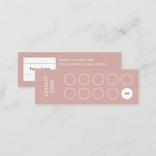 Loyalty Card Clean and simple blush pink 