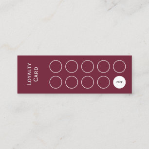 Loyalty Card, Clean and simple, burgundy red Card
