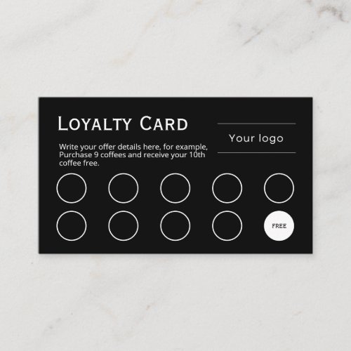 Loyalty Card Clean and simple professional black