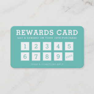 LOYALTY CARD cute modern loyalty 10 mint green