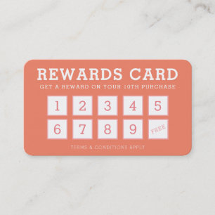 LOYALTY CARD cute modern loyalty 10 peachy orange