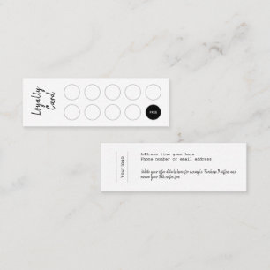 Loyalty Card, Elegant script, clean and simple  Card