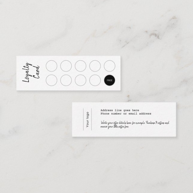 Loyalty Card, Elegant script, clean and simple  Card (Front/Back)