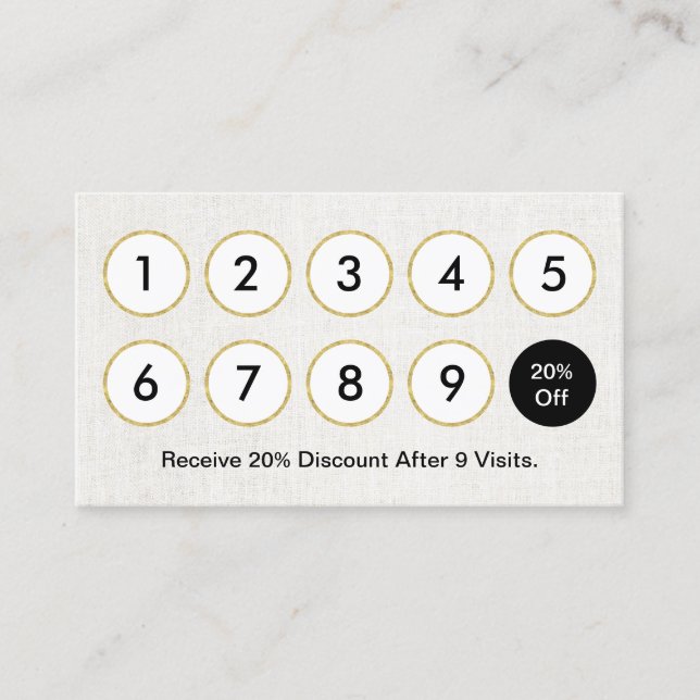 Loyalty Card | Elegant White Linen Salon Spa (Front)