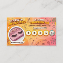 Loyalty card Eyelashes shop for hispanic community