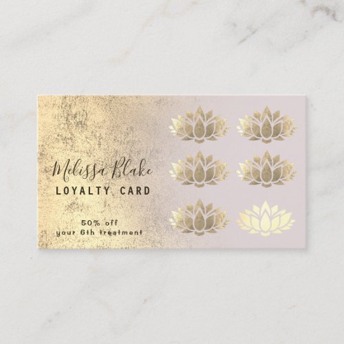 loyalty card faux gold foil lotus logo