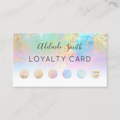 loyalty card FAUX holographic effect