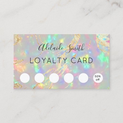 loyalty card faux iridescent crystal opal