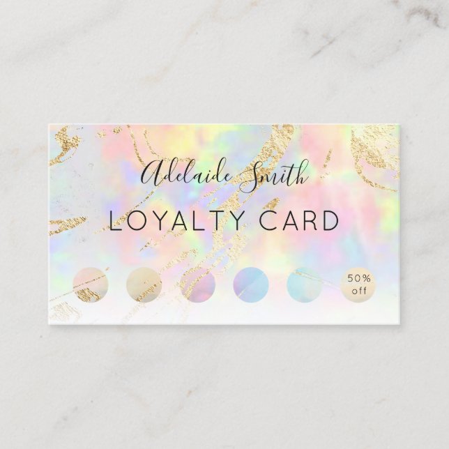loyalty card faux iridescent opal (Front)