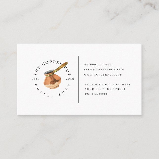 Loyalty card for coffee shop Business Card (Front)