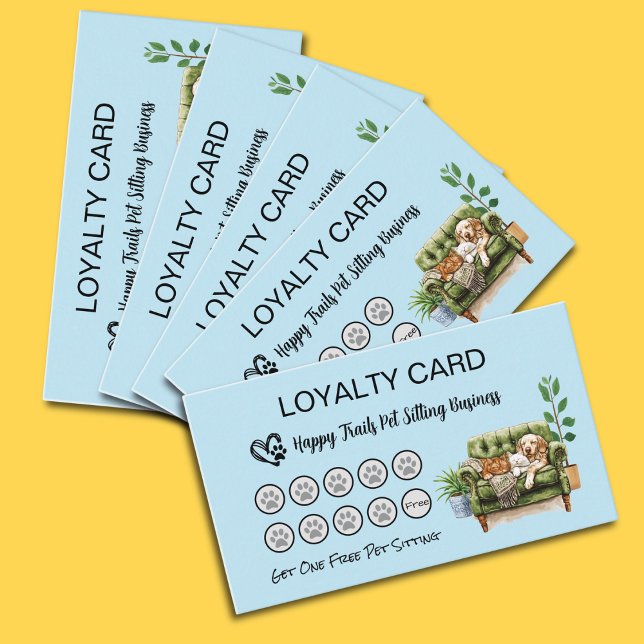 Loyalty Card for Pet Sitters and Dog Walkers (Pet Care Business Loyalty cards)