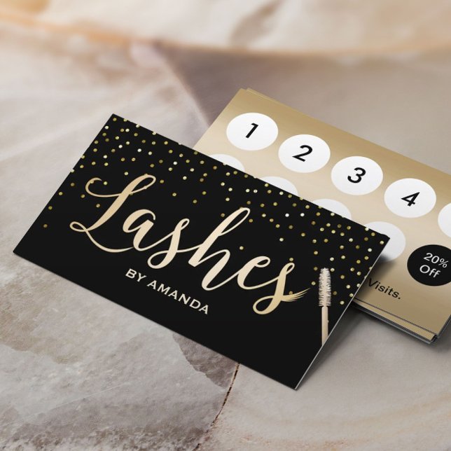 Loyalty Card | Lashes Makeup Artist Black & Gold (Creator Uploaded)