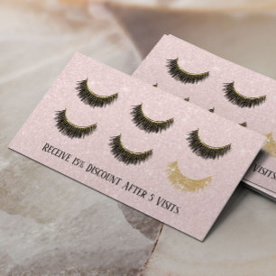 Loyalty Card Lashes Makeup Artist Blush Pink