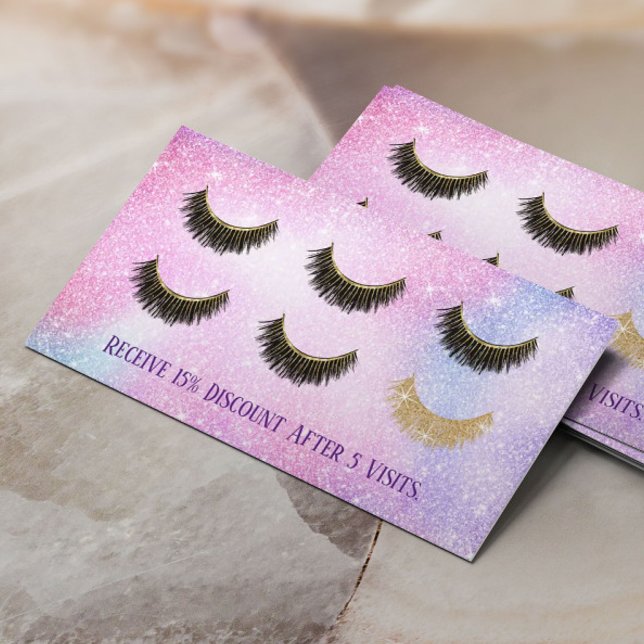 Loyalty Card | Lashes Makeup Artist Pastel Glitter (Creator Uploaded)