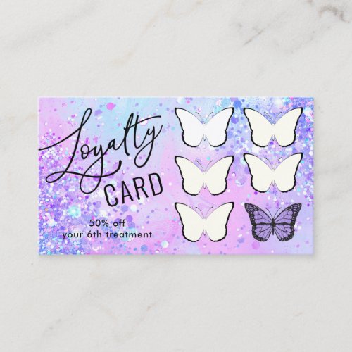loyalty card lavender butterfly