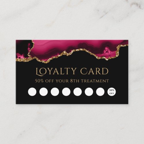 loyalty card magenta and gold agate