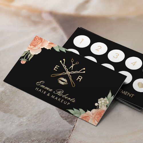 Loyalty Card  Makeup Artist Hair Stylist Floral